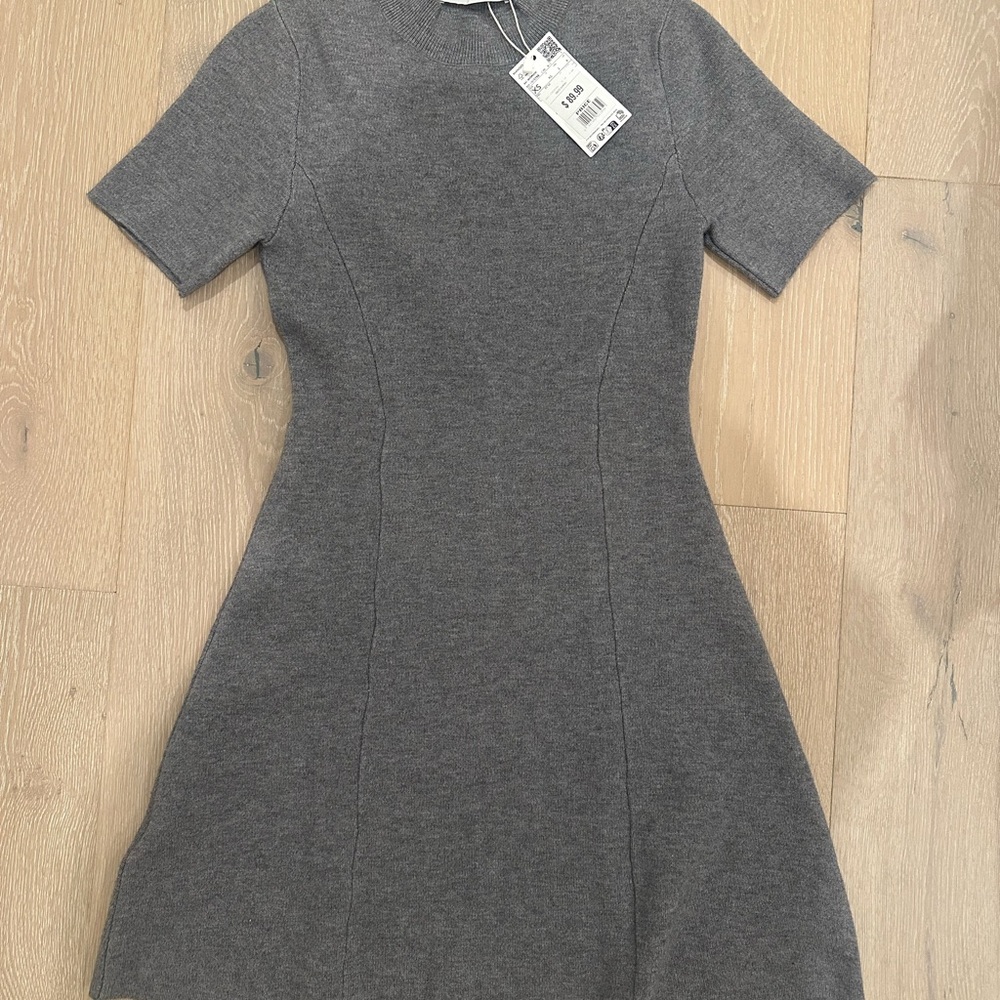 NEW Mango Classic Gray Mini Dress